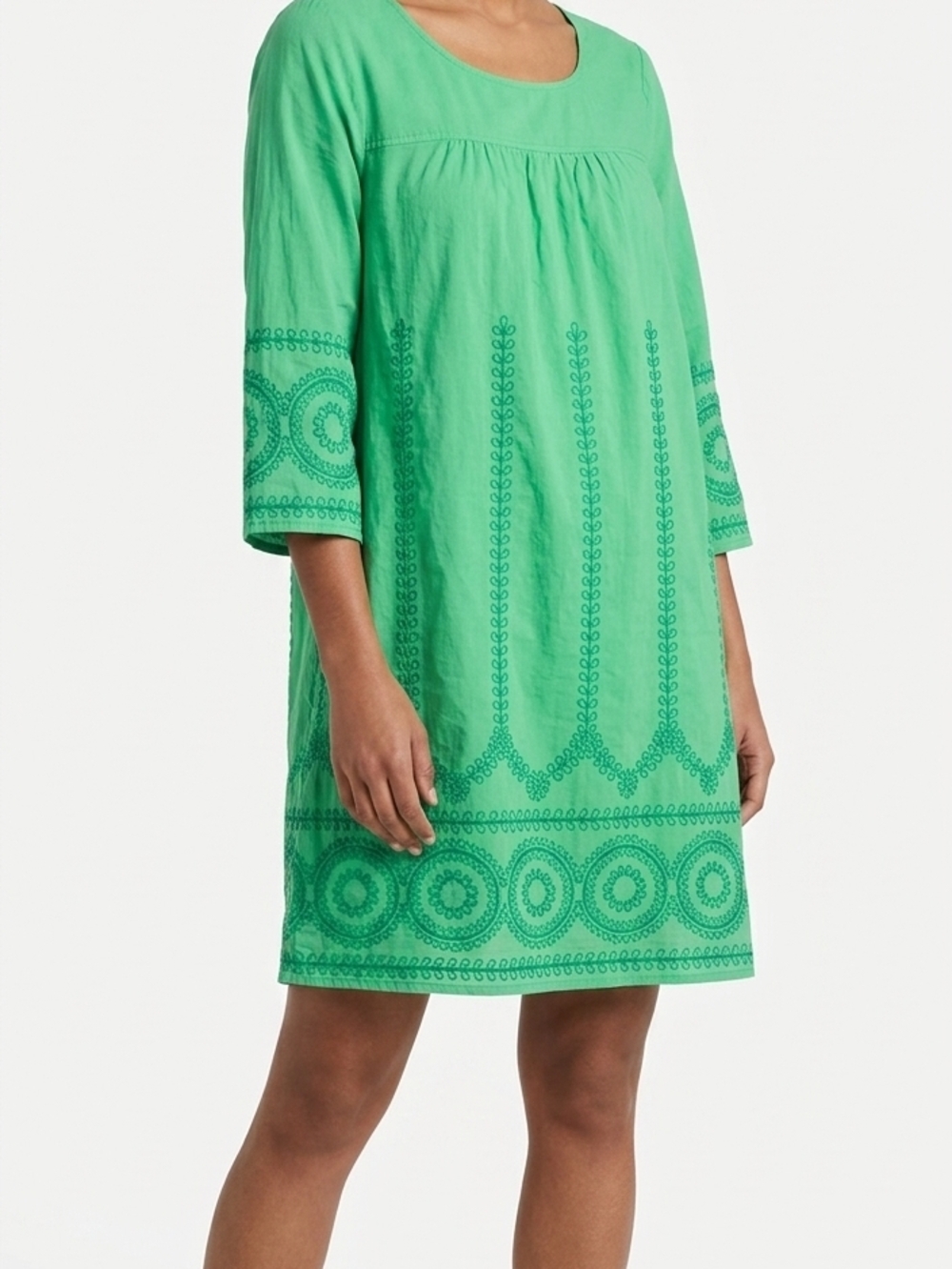 Crown & Ivy Green Embroidered Shift Dress XL
